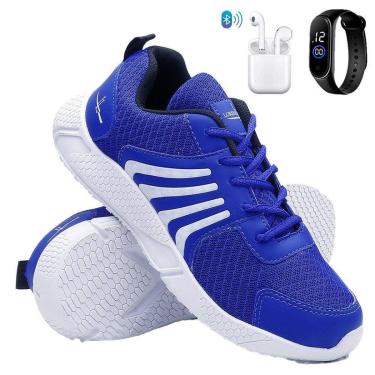 Imagem de Kit Tênis Esportivo Masculino Para Corrida e Caminhada Treino Super Leve e Macio + Fone + Relógio-Masculino
