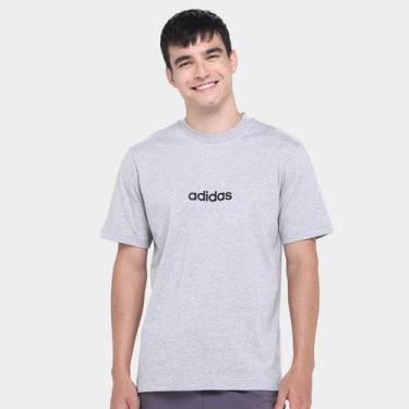 Imagem de Camiseta Adidas Logo Linear Masculina, Cinza, Preto, M