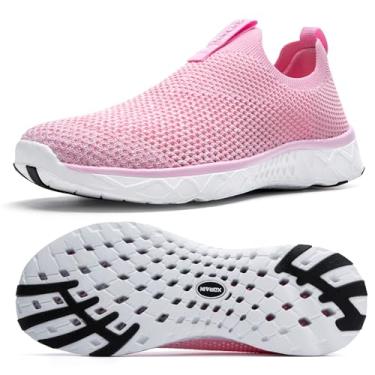 Imagem de KOLILI Tênis aquático feminino, elegante, leve, de secagem rápida, aquático, caminhada, descalço para praia, esportes aquáticos, viagens, Rosa claro, 35
