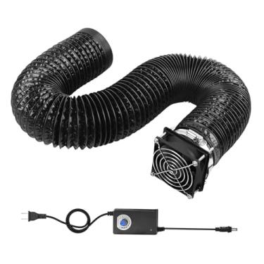 Imagem de Bothyi Ventilador de exaustão para impressora 3D com remoção de fumos, com parafusos e controlador de velocidade. Extrator de fumaça para soldagem, projetos, 4 Inch Single Flange