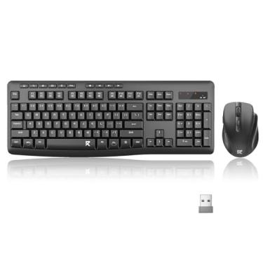 Imagem de Redragon Combo de teclado e mouse sem fio, teclado de computador ergonômico de tamanho completo de 2,4 G e mouse sem fio ajustável de 5 níveis DPI para Windows, Mac OS Desktop/Laptop/PC, BS-7367-B