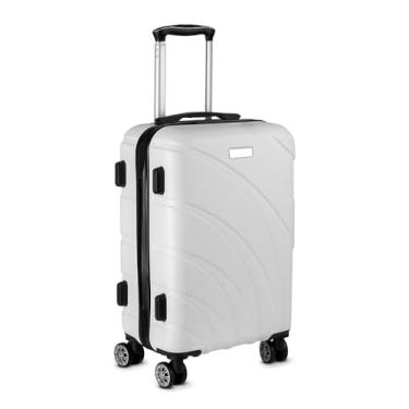 Imagem de Mala de Viagem Média 52L Easy Travel com Rodas 360° Giro Suave, Cadeado Integrado e Design Leve – Ideal para Viagens Nacionais – Cor Branca