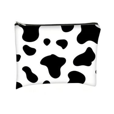 Imagem de Bolsa de maquiagem com estampa de vaca para vaqueira, presentes ocidentais para mulheres, zíper e estampa de leopardo, bolsa organizadora para acessórios de cabelo cosméticos, bolsa de armazenamento