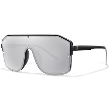 Imagem de Óculos de sol de pesca com lentes rebitadas para homens e mulheres, óculos casuais oversized da moda com proteção UV para praia.