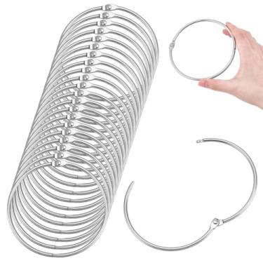 Imagem de UNICRAFTALE 22 anéis de fichário de folhas soltas em forma de D, chaveiro grande, anéis de metal para escritório em casa, cartões de índice, recibos, memorandos, fotos, arquivos, suprimentos de