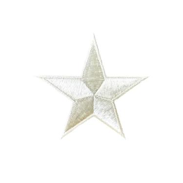 Imagem de Ploen Símbolo Estrela Emblema Prata Emblema Emblema Costura Ferro em Aplique Bordado Emblema Emblema Patch Jaqueta Camiseta Roupas Fantasia DIY