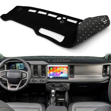 Imagem de Biifoxee Capa de painel adequada para Ford Bronco 2021 2022 2023 2024 2025 (Excluir Sport) Capa de painel de painel protetor de painel Tapete de carpete