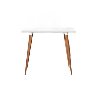 Imagem de Escrivaninha Mesa Mesinha Para Computador Notebook Estudo Retrô Pés em Madeira escrivaninha retro(Branco)