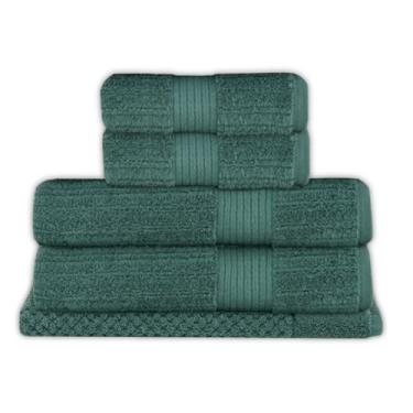 Imagem de Buddemeyer, Jogo Toalha de Banho Buddemeyer 5 Peças Luxo Fio Penteado Premium Alta Absorção Cor:Verde Folha 3074
