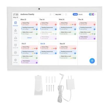 Imagem de Hyuduo Calendário Digital Inteligente de 10,1 Polegadas, Planejador Familiar Com Tela Sensível Ao Toque HD Com Gráfico de Tarefas e Porta-retratos, para Organização de Escritório (Plugue EUA 100‑240V)