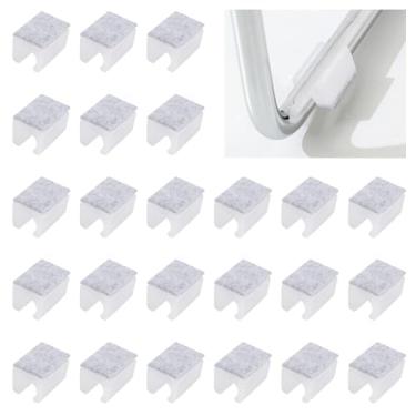 Imagem de UFURMATE 24 peças de almofadas de cadeira de plástico de 14 mm protetores de chão de perna de cadeira com almofadas de feltro protetores de pés de móveis em forma de U protetores de pés