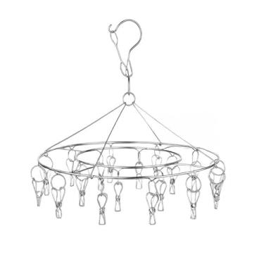 Imagem de Varal De 40 Clips Inox Prendedores Pratico E Retrátil Cabide(28clips)