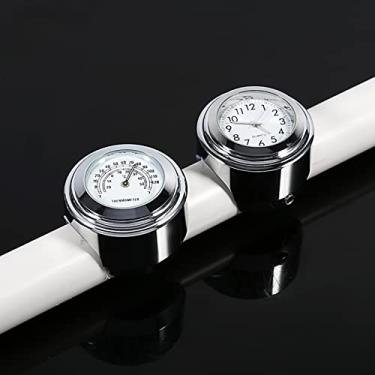 Imagem de Generic Mostrador de Relógio, Relógio Luminoso para Guidão de Motocicleta, Resistente a Choques, de Montagem de Guidão Duplo, para de Motocicleta
