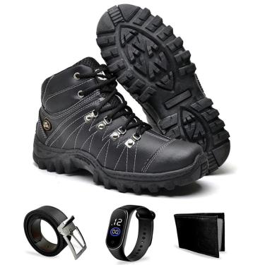 Imagem de Bota Coturno Adventure Masculino Cat sklll Casual Cinto + Carteira + Relogio-Masculino