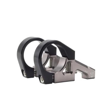 Imagem de Mesa de montagem direta para bicicleta MTB, 31,8 mm, guidão de downhill de 35 mm, compatível com garfo de ombro duplo, acessórios para motocicletas DH AM FR.(Black silver 35)