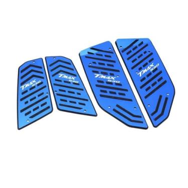 Imagem de Anti-derrapante Pedais dianteiros e traseiros para apoio de pés, para tmax530 dx sx tmax560 tech max 2017-2023 cnc, pedaleira para pés(Blue TMAX530)