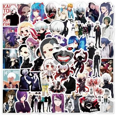 Imagem de 50 adesivos Tokyo Ghoul para garrafa de água, decalque de vinil à prova d'água para adultos, adolescentes, laptop, skate, telefone, viagem, capa de bicicleta, guitarra, capacete de computador (roxo)