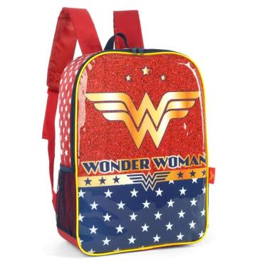 Imagem de Mochila de Costas para Meninas Mulher Maravilha Reforçada Resistente - Mulher Maravilha - Luxcel