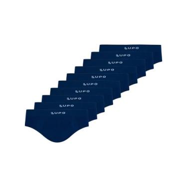 Imagem de Kit com 10 Cuecas Slip Lupo 681-001, Azul marinho, M