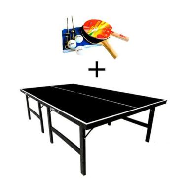 Imagem de MESA DE PING PONG COR PRETA MDP 15mm 1010 KLOPF + KIT Completo 5030