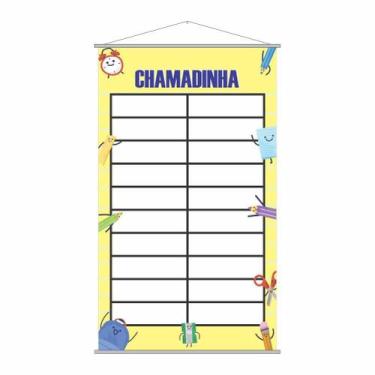 Imagem de Banner Escolar Chamadinha com 20 alunos Painel 120x65 - Plimshop
