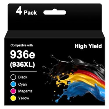 Imagem de Cartuchos de tinta 936e 936 936XL para impressoras HP 9125e 9135e 9730e substituição para HP Ink 936e 936 para Office Jet Pro 9125e 9125 9135e 9135 9110b 9130b, formato amplo 9730e 9720e, 400e, Pacote