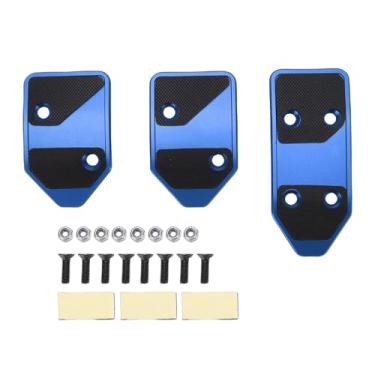 Imagem de Luocute 3 Peças de Almofadas de Pedal de Alumínio, Capas de Pedal do Acelerador de Embreagem de Freio de Carro Com Inserção de Borracha Antiderrapante, Com Design Antiderrapante, para (Azul)