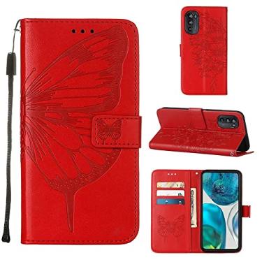 Imagem de For Motorola Moto G52 Embossed Butterfly Leather Phone Case