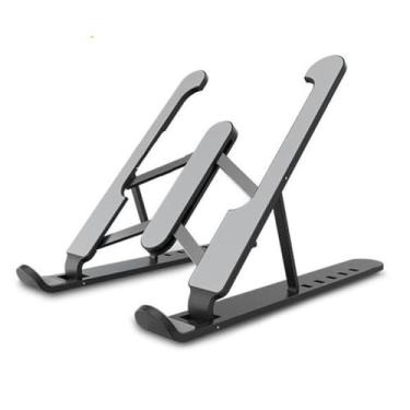 Imagem de Suporte portátil para laptop – dobrável e ajustável em altura, design de resfriamento inferior, ABS antiderrapante espesso + silicone + eixo de ferro, ideal para computadores e tablets, uso doméstico