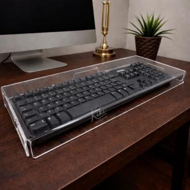 Imagem de Protetor de Teclado em Acrílico Transparente – Compatível com Teclados com ou Sem Fio
