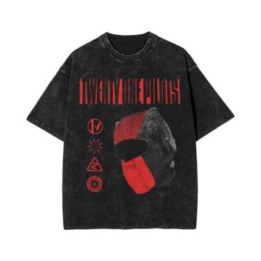 Imagem de Camiseta Unissex De Algodão Harajuku Com Estampa Twenty One Pilots, La