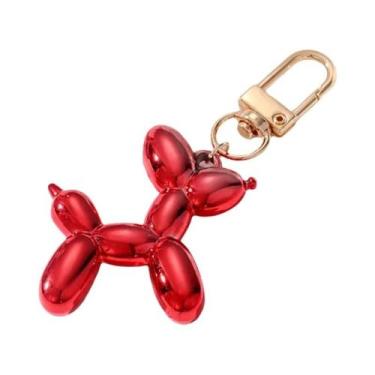 Imagem de Chaveiros De Cão Balão Em Resina Multicolorida Com Argola De Metal Dou