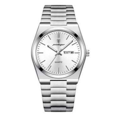 Imagem de Relógio Poedagar original de quartzo em aço inoxidável prateado moda h