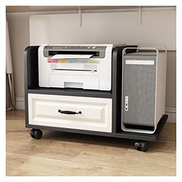 Imagem de U5GAAALPPQ9 Suporte de CPU Suporte de CPU Carrinho PC Suporte de Torre com 4 Rodas Rodízios Suporte de Chão de Mesa para Escritório Casa Suporte de CPU Quatro Cores (Cor: Branco) (Preto)