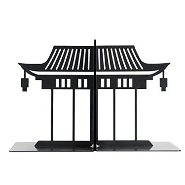 Imagem de U5GAAALPPQ9 Terminais de livros para prateleiras, estantes de livros de estilo chinês para casa, acomodam suportes de livros pesados de metal antimóveis, usados para decoração no escritório e sala de