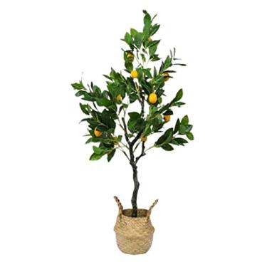 Imagem de Plantas falsas, planta artificial, limoeiro, simulação, planta, vaso verde, decoração de sala de estar, árvore falsa, plantas artificiais, ambientes internos e externos, 120 cm