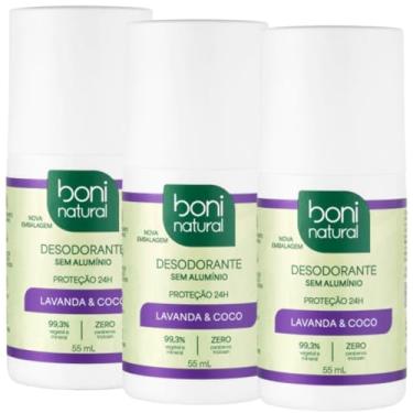 Imagem de KIT 03 BONI NATURAL DESODORANTE MAGNESIO E LAVANDA VEGANO SEM ALUMINIO 55ML / GENERICO