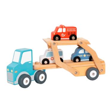 Imagem de Caminhão Cegonha Brinquedo Educativo Madeira Hi Pando