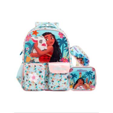 Imagem de Kit Mochila Costa + Lancheira + Estojo Princesa Moana Disney - Xeryus