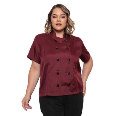 Imagem de Dolma Chef Feminina Plus Size Teodora Bordô - gardenia jalecos, G2
