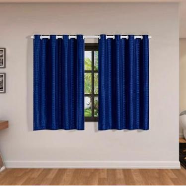Imagem de Cortina Blackout Blecaute Pvc Com Tecido Voil Xadrez 2,80M X 1,80 M - 