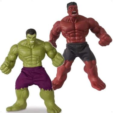 Imagem de Kit Boneco Colecionável Hulk Verde Gigante Mimo Toys + Hulk Vermelho R