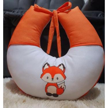 Imagem de Almofada de Amamentação Bebê Total Conforto Tecido Estampado Bordado 1