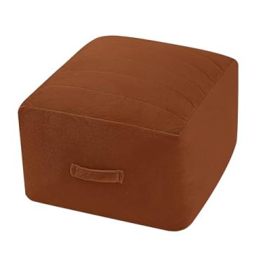 Imagem de MeMoreCool Pufe quadrado recheado para os pés, pufe de chão com enchimento de pedaços d...