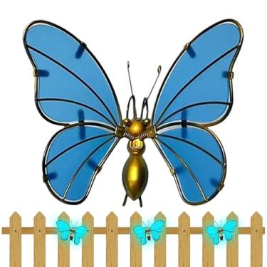 Imagem de Abraçadores De Vasos Para Plantas, Decoração Miniatura Pendurável Que Brilha, Borboleta Que Abraça Vaso De Flores, Para Casa Exterior Pátio Alpendre Parede Jardim Porta Janela Jardineira