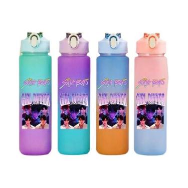 Imagem de Garrafa De Água KPop Demon Hunters De 750ML Com Cores Em Gradiente Par