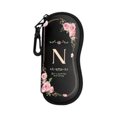 Imagem de Estojo De Óculos De Sol Unissex Leve Com Zíper Design De Letras A-Z Pa