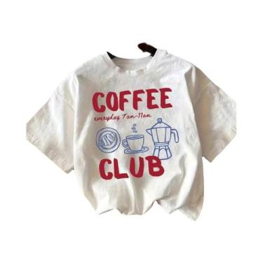 Imagem de Camiseta Casual Feminina Com Decote Redondo, Estampa Criativa Do Clube