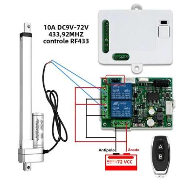 Imagem de Controlador De Motor Atuador Elétrico Universal RF433 DC12V 24V 32V Mó