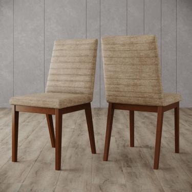 Imagem de Conjunto 2 Cadeiras Elena Para Mesa De Jantar Nature Com Creme